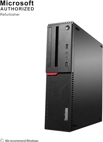 Lenovo ThinkCentre M700 SFF Desktop Computer, Intel Dual-Core i3-6100 3.70GHz, 16GB DDR4, 512GB SSD, WiFi, Bluetooth, Wired Keyboard and Mouse, Windows 10 Pro (Renewed)