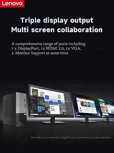 Lenovo Business Tower Desktop Computer, Intel 4-Core Processor, 32GB RAM, 2TB SSD Storage, 4K Monitor Support, DisplayPort, HDMI, VGA, DVD-RW, Wi-Fi, Bluetooth, Windows 11 Pro