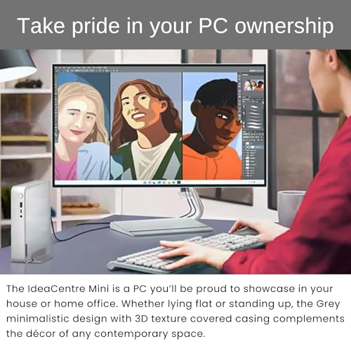 Lenovo IdeaCentre Newest Mini Desktop, 13th Gen Intel i5-13500H, 12GB RAM, 512GB PCIe M.2 SSD, RJ-45, HDMI, Wi-Fi 6, Bluetooth, Windows 11 Home, Grey