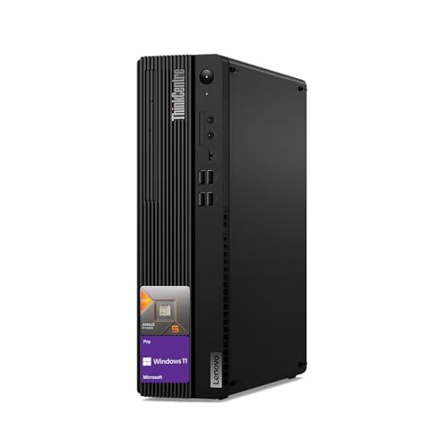 Lenovo ThinkCentre Business SFF Desktop, AMD Ryzen 5 Pro 4650G(Beat i5-10400), 16GB RAM, 256GB SSD + 1TB 3.5" HDD, Bluetooth, Wired Keyboard & Mouse, Wi-Fi, HDMI, DP, Windows 11 Pro, Black