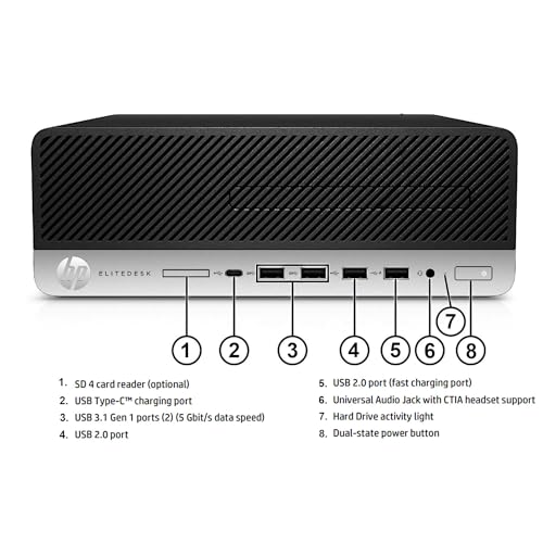 HP EliteDesk 705 G4 SFF Desktop Computer PC with 21.5' FHD Monitor, AMD Ryzen 7 Pro 2700G Processor, 16GB RAM, 512GB SSD, WiFi, Bluetooth, Win 10 Pro(Renewed)