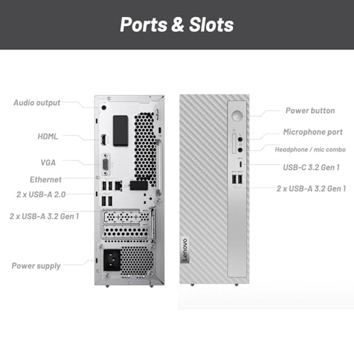 Lenovo IdeaCentre 3i Desktop Computer, 14th Intel Core i5 14400 Processor, 32GB DDR4, 2TB NVMe SSD,Wi-Fi 6, Wired Keyboard & Mouse, Windows 11 Home, HDML, Grey