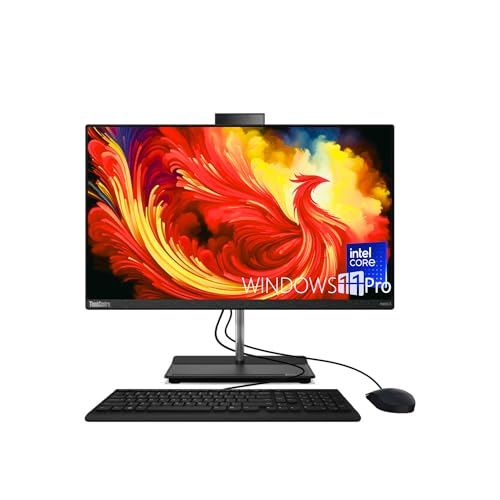 Lenovo ThinkCentre Neo 30a 23.8” FHD IPS All-in-One Desktop, Intel Core i3-1215U, 32GB RAM, 512GB SSD, Wired Keyboard & Mouse, DVD-RW, RJ-45, HDMI, Wi-Fi 6, Webcam, Windows 11 Pro, Black
