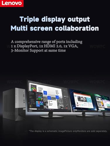 Lenovo V50t Gen 2 Business Desktop Computer, Intel 4-Core Processor(Up to 4.3Ghz), 32GB RAM, 2TB PCIe SSD, 4K 3-Monitor Support, DisplayPort, HDMI, VGA, DVD-RW, Wi-Fi, Bluetooth, Windows 11 Pro