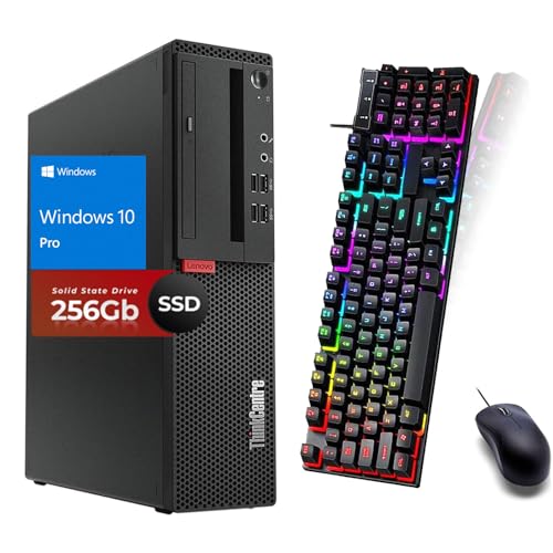 Lenovo ThinkCentre M710S SFF PC Desktop Computer, Intel Core 6th 3.7GHz, 16GB RAM, 256GB SSD, VGA, DP, Wifi, RGB Keyboard&Mouse, Windows10 Pro (Renewed)