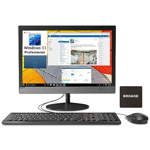 Lenovo V130 AIO 19.5" WXGA+ Business All-in-One Desktop Computer, Intel Celeron J4025, 8GB DDR4 RAM, 1TB SSD, DVDRW, WiFi, Bluetooth, Keyboard and Mouse, Windows 11 Pro, BROAG