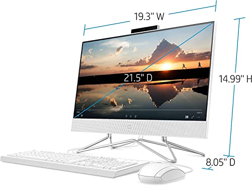 HP 2023 Newest All-in-One Desktop, 21.5" FHD Display, Intel Celeron J4025 Processor, 8GB RAM, 512GB SSD, Intel UHD Graphics 600, Wi-Fi, Bluetooth, Wired Keyboard & Mouse, Windows 11 Home in S Mode