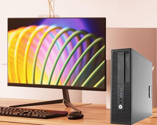 HP ProDesk 600G2 SFF Desktop Computer PC, i5-6500, 24“ FUlLL HD Monitor,16GB RAM, 256GB SSD, 1TB HDD, WiFi, Bluetooth, Win10 Pro (Renewed)