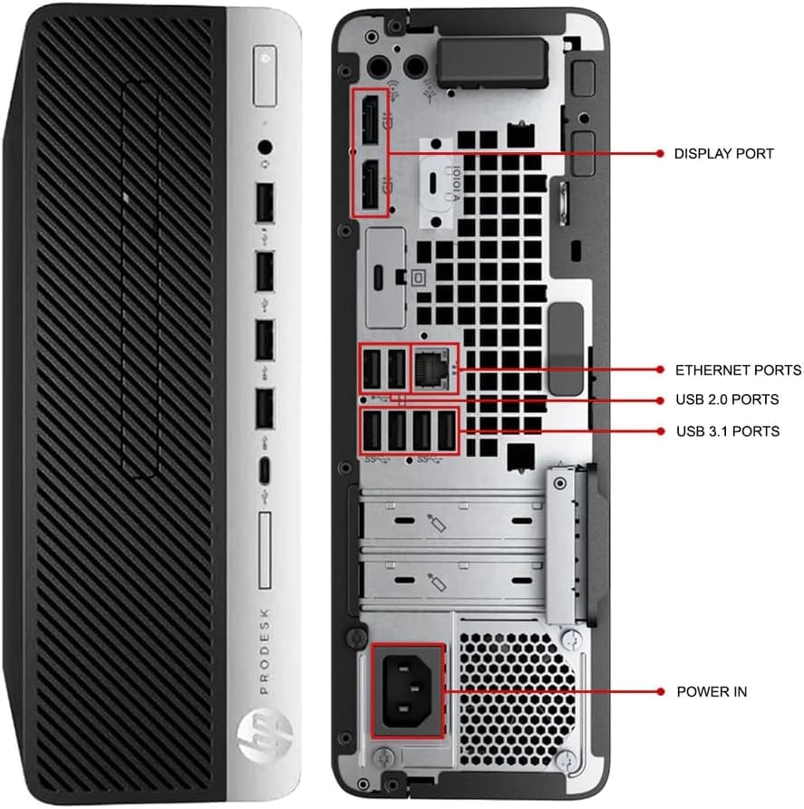 HP ProDesk 600 G5 SFF Business Desktop PC, Core i5-9500 3.0GHz, 32GB RAM, 512GB SSD, WiFi, BT, Including Mouse & Keyboard, Windows 11 Pro (Renewed)