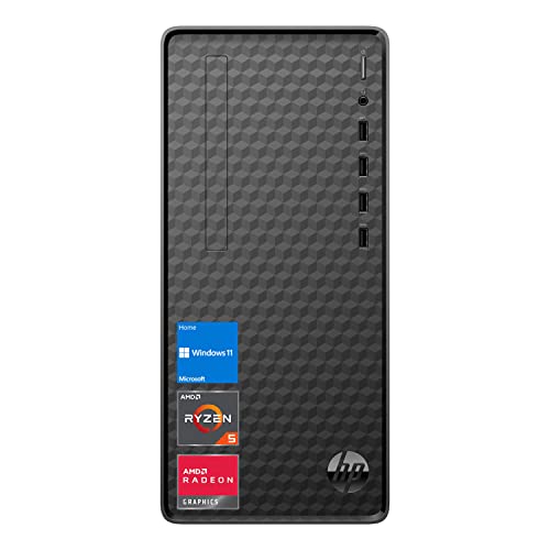 HP Newest Premium Desktop, AMD Ryzen 5 5600G Processor, 12 GB RAM, 512 GB SSD Storage, Windows 11 Pro, High Speed Performance, Computer, 8 USB Ports, for Business, Study, Videos, and Gaming