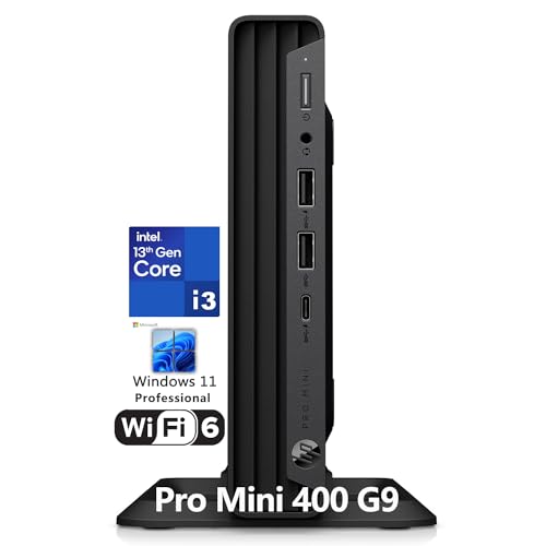 HP Pro Mini 400 G9 Business Mini PC Desktop Computer, Intel i3-13100T (Beat i5-11500T), 16GB DDR4 RAM, 1TB PCIe SSD, WiFi 6, Bluetooth 5.2, Keyboard and Mouse, Windows 11 Pro, AZ-XUT