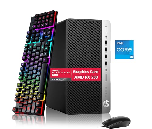 HP ProDesk 600 G4 MT Desktop Computer, Six-Core i5-8500, 16GB DDR4 RAM, 512GB SSD, AMD Radeon RX 550 4 GB, HDMI, Keyboard & Mouse, Windows 10 Pro (Renewed)