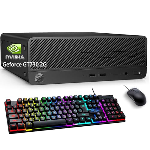 HP EliteDesk 280 G3 MT Gaming PC Desktop, Core i3 Nvidia Geforce GT730 2G, 16GB RAM, 256GB SSD, RGB Keyboard, Mouse, Windows 10 Pro (Renewed)