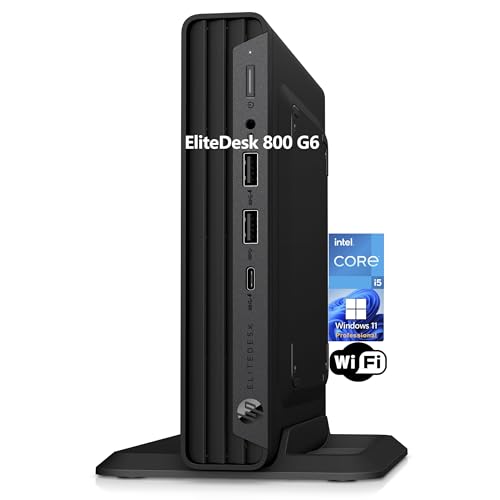 HP EliteDesk 800 G6 Mini Desktop Business Computer, Core i5-10500T Processor, 16GB RAM, 1TB PCIe SSD, RJ-45, Displayport, SUB KB & Mouse, Wi-Fi, BT, Windows 11 Pro (Renewed)