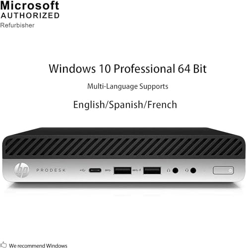 HP ProDesk 600 G3 Mini PC Desktop Computer, Core i5-6500 3.2GHz Up to 3.60GHz, 16GB DDR4 RAM, 1TB SSD, WiFi, BT, Keyboard & Mouse, 4K Support, DP, USB 3.0, Windows 10 Pro (Renewed)