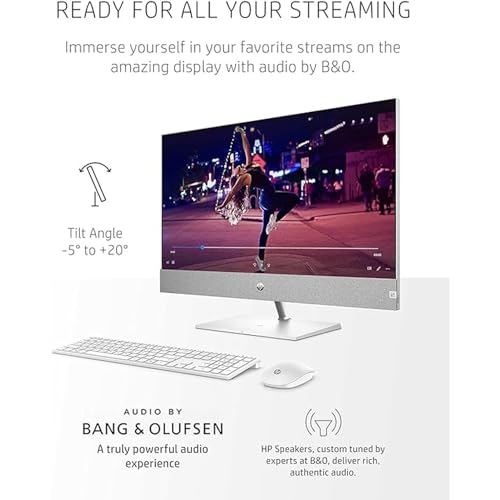 HP Pavilion 27" QHD All-in-One, Intel Core i7-13700T (Beats Intel i9-12900K), NVIDIA GeForce RTX 3050, 64GB RAM, 2TB PCIe SSD, IR Camera, Wireless KB & Mouse, HDMI, Wi-Fi 6, Windows 11 Pro, White