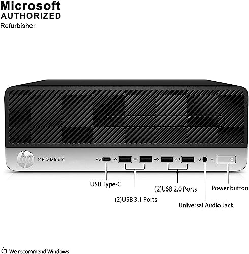 HP ProDesk 600 G4 SFF Desktop Computer, 600G4 SFF PC Desktop Core i5-8500 Processor 2.1GHz up to 3.5GHz, 32GB RAM, 1TB SSD, WiFi, Bluetooth, Windows 11(Renewed)