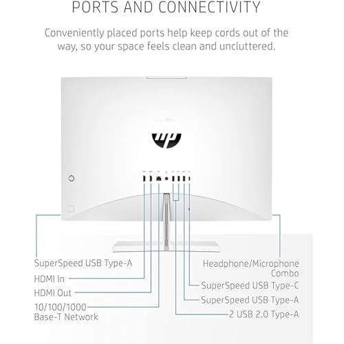 HP Pavilion 27" QHD All-in-One, Intel Core i7-13700T (Beats Intel i9-12900K), NVIDIA GeForce RTX 3050, 64GB RAM, 2TB PCIe SSD, IR Camera, Wireless KB & Mouse, HDMI, Wi-Fi 6, Windows 11 Pro, White