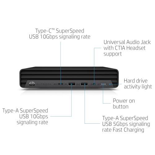 HP EliteDesk 800 G6 Mini Desktop Business Computer, Core i5-10500T Processor, 16GB RAM, 1TB PCIe SSD, RJ-45, Displayport, SUB KB & Mouse, Wi-Fi, BT, Windows 11 Pro (Renewed)