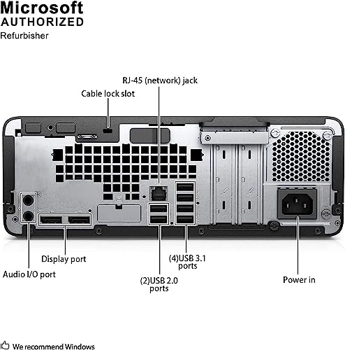 HP ProDesk 600 G4 SFF Desktop Computer, 600G4 SFF PC Desktop Core i5-8500 Processor 2.1GHz up to 3.5GHz, 32GB RAM, 1TB SSD, WiFi, Bluetooth, Windows 11(Renewed)