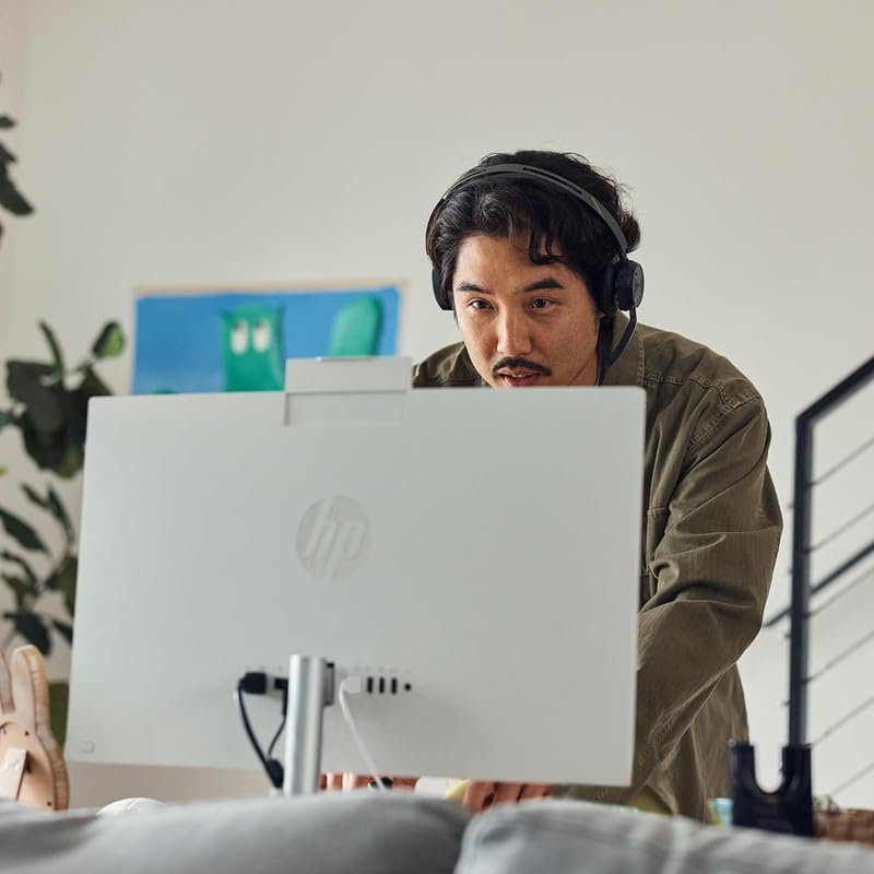 HP Newest 23.8 inch All-in-One Desktop PC, AMD Athlon Silver 7120U, 8 GB RAM, 2 TB SSD, AMD Radeon Graphics, Wi-Fi 6, Windows 11 Home, 64 GB Micro SD card and USB 3.0 Hub