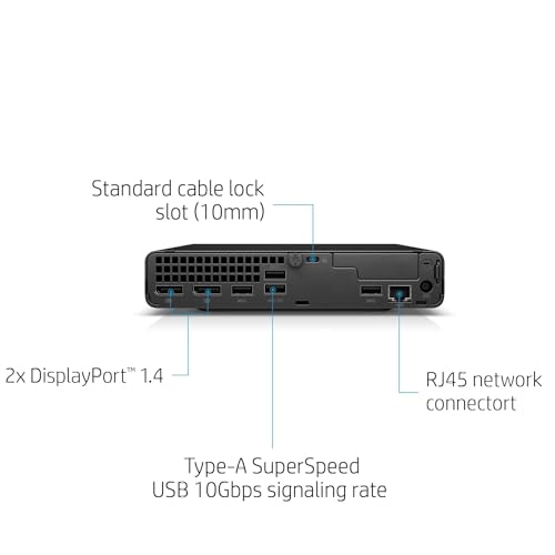 HP EliteDesk 800 G6 Mini Desktop Business Computer, Core i5-10500T Processor, 16GB RAM, 1TB PCIe SSD, RJ-45, Displayport, SUB KB & Mouse, Wi-Fi, BT, Windows 11 Pro (Renewed)