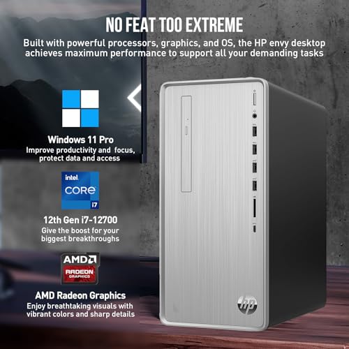 HP Desktop Computer Tower PC, AMD Ryzen 5 Pavilion Desktop Tower for Business and Gaming, 32GB RAM 1TB SSD, Lifetime Microsoft Office, Windows 11 Pro, Wi-Fi 6, Ethernet RJ-45, HDMI, USB-C