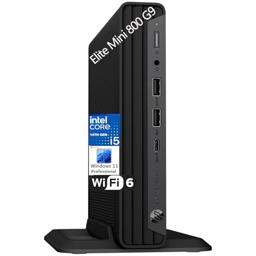 HP Elite Mini 800 G9 Business Desktop Computer, 14th Gen Intel 14-Core i5-14500 (Beat i7-13700), 16GB DDR5 RAM, 512GB PCIe SSD, WiFi 6, Bluetooth, Type-C, Keyboard and Mouse, Windows 11 Pro, venthear