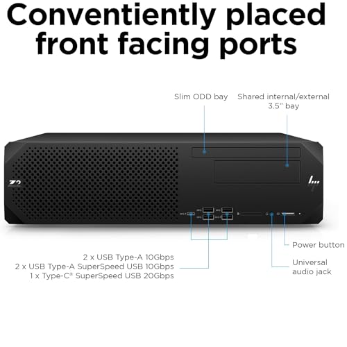 HP Z2 SFF G9 Workstation Small Form Factor Business Desktop Computer, 13th Gen Intel 14-Core i7-13700, 16GB DDR5 RAM, 1TB PCIe SSD, DVDRW, WiFi 6, Bluetooth, Keyboard & Mouse, Windows 11 Pro, Tilsiy