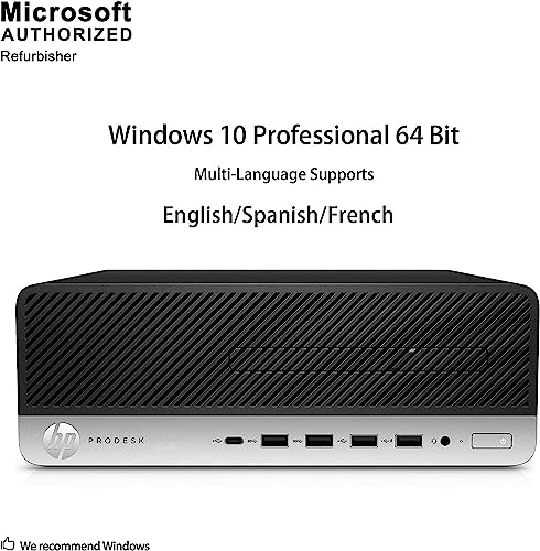 HP ProDesk 600 G4 SFF Desktop Computer, 600G4 SFF PC Desktop Core i5-8500 Processor 2.1GHz up to 3.5GHz, 32GB RAM, 1TB SSD, WiFi, Bluetooth, Windows 11(Renewed)