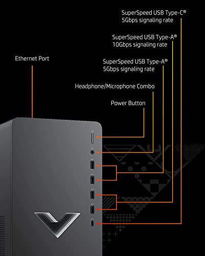 HP Victus 15L Gaming Desktop Computer AMD Octa-Core Ryzen 7 5700G Processor (Beats i7-10700) 32GB RAM 2TB SSD AMD Radeon RX 6600XT 8GB Graphic (>NVIDIA RTX 3060) USB-C DiplayPort Win11Pro + HDMI Cable