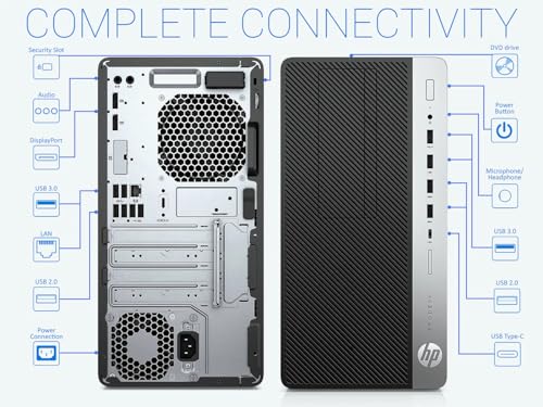 HP ProDesk 600 G4 MT Desktop Computer, Six-Core i5-8500, 16GB DDR4 RAM, 512GB SSD, AMD Radeon RX 550 4 GB, HDMI, Keyboard & Mouse, Windows 10 Pro (Renewed)