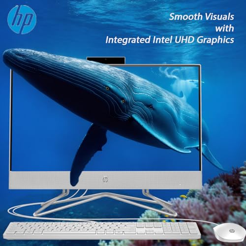 HP All-in-One Desktop Computer, 21.5" FHD 1920 x 1080 Display, 16GB RAM, 1TB PCIe SSD, Wired Keyboard&Mouse, Webcam, RJ-45, HDMI, Intel Dual-Core Processor, Windows 11 Pro, w/WOWPC Bundle