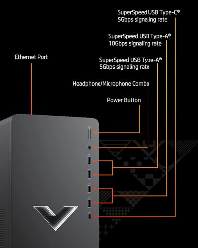 HP Victus 15L Gaming Desktop Computer AMD Octa-Core Ryzen 7 5700G Processor (Beats i7-10700) 32GB RAM 2TB SSD AMD Radeon RX 6600XT 8GB Graphic (>NVIDIA RTX 3060) USB-C DiplayPort Win11 + HDMI Cable