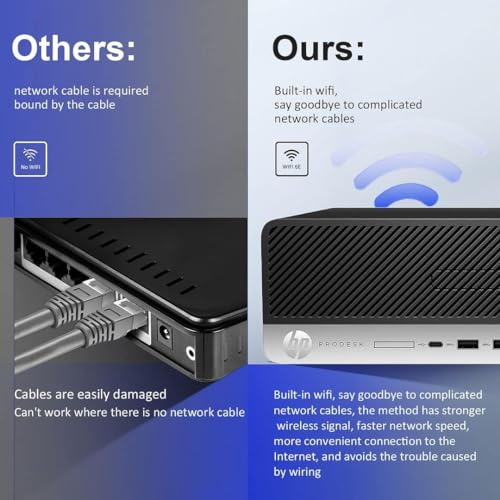 HP ProDesk 600 G4 SFF Desktop Computer, 600G4 SFF PC Desktop Core i5-8500 Processor 2.1GHz up to 3.5GHz, 32GB RAM, 1TB SSD, WiFi, Bluetooth, Windows 11(Renewed)