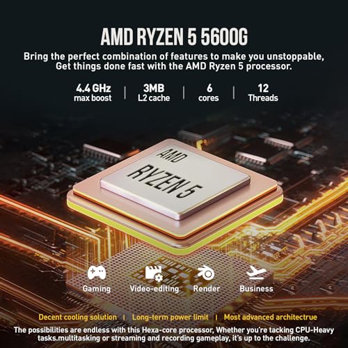 HP Desktop Computer Tower PC, AMD Ryzen 5 Pavilion Desktop Tower for Business and Gaming, 32GB RAM 1TB SSD, Lifetime Microsoft Office, Windows 11 Pro, Wi-Fi 6, Ethernet RJ-45, HDMI, USB-C