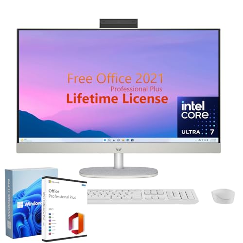HP 2024 Newest All-in-One Desktop, 27" FHD Touchscreen, Intel Ultra 7-155U(12-core), Intel Graphics, 32GB DDR5, 1TB SSD, Adjustable Height, WiFi 6, Windows 11 Pro, Microsoft Office Lifetime License