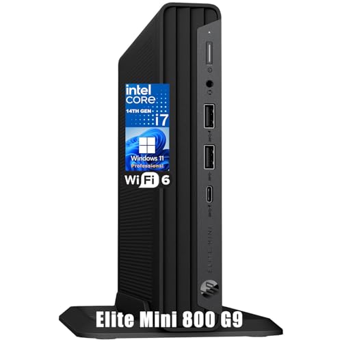 HP Elite Mini 800 G9 Business Desktop Computer, 14th Gen Intel 20-Core i7-14700 up to 5.4GHz, 32GB DDR5 RAM, 2TB PCIe SSD, WiFi 6, Bluetooth, Type-C, Keyboard and Mouse, Windows 11 Pro, AZ-XUT