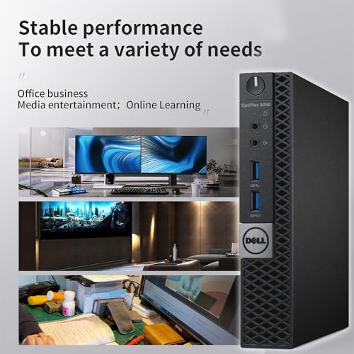 Dell OptiPlex 5050 Micro Form Factor Mini Desktop Computer PC Setup with 22" FHD Monitor Intel Core i5-7500T 16GB RAM 512GB SSD, Keyboard & Mouse, WiFi, Windows 10 Pro (Renewed)