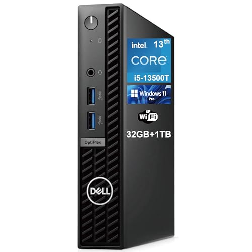 Dell OptiPlex 7000 7010 MFF Intel i5-13500T (14 Cores, Prevails Intel i7-12700T) 32 GB RAM, 1 TB NVMe, WiFi 6E, BT®, DisplayPort, Wired KB & Mouse, 3YR, W11P, Business Desktop Computer