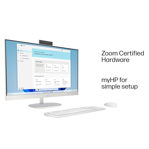 HP 27-inch All-in-One Touchscreen Desktop Computer - Windows 11 Pro & Office 2021 Lifetime License, Intel Ultra 7-155U(up to 4.8Ghz), 64GB DDR5 RAM, 2TB SSD, Adjustable Height, WiFi 6, HD Webcam