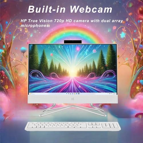 HP All-in-One Desktop Computer, 21.5" 1080P FHD Display, 64GB RAM, 1TB PCIe SSD, Intel Celeron Processor, Webcam, WiFi, HDMI, RJ-45, Wired Keyboard & Mouse, w/WOWPC Bundle, Windows 11 Pro