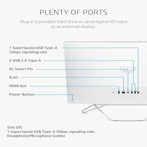 HP 27 inch All-in-One Desktop Computer, FHD IPS Touchscreen, AMD Ryzen 7 5700U Processor, 32GB RAM, 2TB PCIe SSD, Wi-Fi 6, Webcam, HDMI, Wired KB&Mouse, Windows 11 Home, P500 Portable SSD