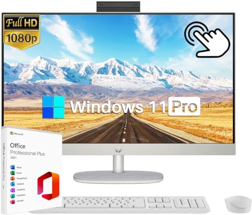 HP 27" FHD Touchscreen Business All-in-One Desktop, Intel 12-core Ultra 7 155U, 16GB DDR5, 1TB SSD, Wireless KB & Mouse, Intel Graphics, Wi-Fi 6, Windows 11 Pro with Microsoft Office Lifetime License
