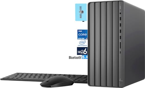 HP Envy High Performance Business Desktop PC (20-Core Intel i7-14700, 64GB RAM, 1TB PCIe SSD, Intel UHD 770, WiFi 6, BT 5.3, Wireless KYB & Mouse, Win11P) w/DKZ USB Port Expander