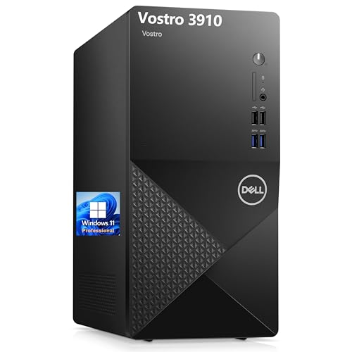 Dell Vostro 3910 3000 Series Tower Business Desktop Computer, 12th Gen Intel Core i3-12100 (Beat i5-10600), 32GB DDR4 RAM, 1TB PCIe SSD, WiFi 6, Bluetooth, Keyboard and Mouse, Windows 11 Pro, Black