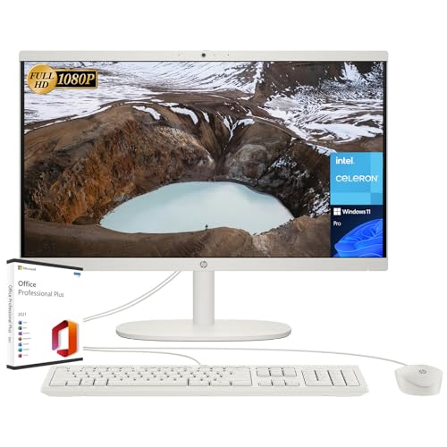 HP 2024 Newest All-in-One Desktop, 21.5" FHD Display, Intel Celeron J4025 Processor, 8GB RAM, 512GB SSD, Intel UHD Graphics 600, Webcam, WiFi 6, Windows 11 Pro, with Microsoft Office Lifetime License