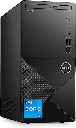 Dell Vostro 3910 Desktop Computer, 12th Gen Intel Core i5-12400 Processor, 32GB DDR4 RAM, 256GB PCIe SSD + 1TB HDD, Intel UHD Graphics 730, WiFi 6, DVD-RW, Display Port, HDMI, Windows 11 Pro (Renewed)