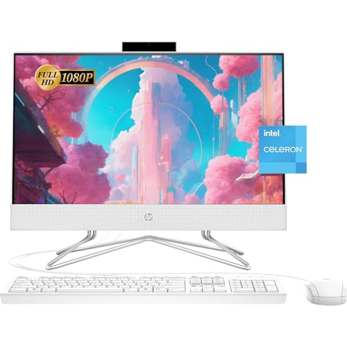 HP All-in-One Desktop Computer | 21.5" FHD 1920 x 1080 Display | 16GB RAM | 768GB Storage | Wired Keyboard & Mouse | Webcam | RJ-45 | Intel Dual-Core Processor | w/WOWPC Bundle | Windows 11 Pro