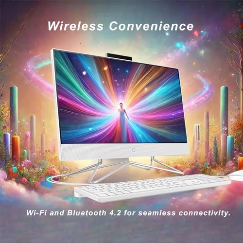 HP All-in-One Desktop Computer, 21.5" 1080P FHD Display, 64GB RAM, 1TB PCIe SSD, Intel Celeron Processor, Webcam, WiFi, HDMI, RJ-45, Wired Keyboard & Mouse, w/WOWPC Bundle, Windows 11 Pro